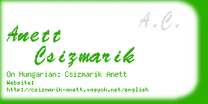 anett csizmarik business card